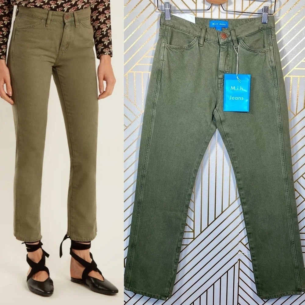 M.I.H Jeans Cult mid-Rise Straight-Leg Jeans Green‎